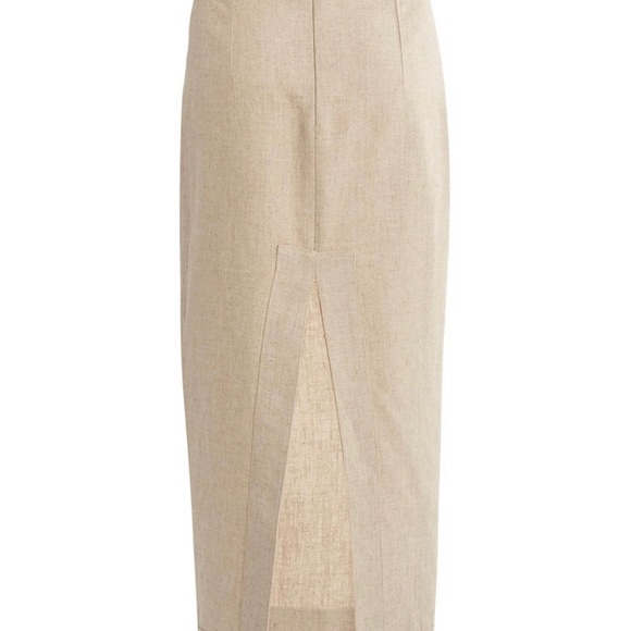 Jacquemus La Jupe Valerie Sand pencil linen midi skirt - Picture 4 of 9